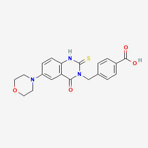 molecular formula C20H19N3O4S B14105042 4-((6-morpholino-4-oxo-2-thioxo-1,2-dihydroquinazolin-3(4H)-yl)methyl)benzoic acid 