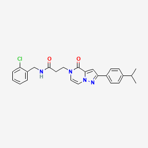 N-(2-chlorobenzyl)-3-{4-oxo-2-[4-(propan-2-yl)phenyl]pyrazolo[1,5-a]pyrazin-5(4H)-yl}propanamide