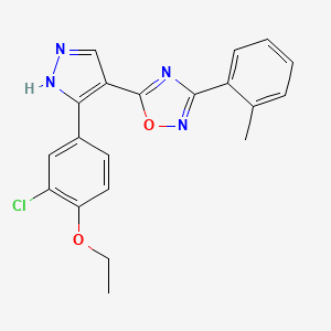 5-(3-(3-chloro-4-ethoxyphenyl)-1H-pyrazol-4-yl)-3-(o-tolyl)-1,2,4-oxadiazole