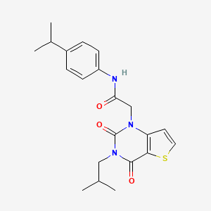 2-[3-(2-methylpropyl)-2,4-dioxo-3,4-dihydrothieno[3,2-d]pyrimidin-1(2H)-yl]-N-[4-(propan-2-yl)phenyl]acetamide