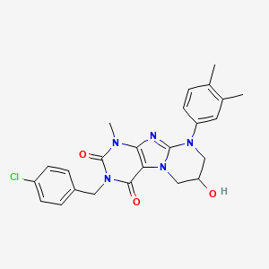 3-[(4-chlorophenyl)methyl]-9-(3,4-dimethylphenyl)-7-hydroxy-1-methyl-7,8-dihydro-6H-purino[7,8-a]pyrimidine-2,4-dione