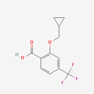 molecular formula C12H11F3O3 B1410509 2-(环丙基甲氧基)-4-(三氟甲基)苯甲酸 CAS No. 1369775-79-0