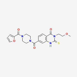 7-[4-(furan-2-carbonyl)piperazine-1-carbonyl]-3-(2-methoxyethyl)-2-sulfanylidene-1H-quinazolin-4-one