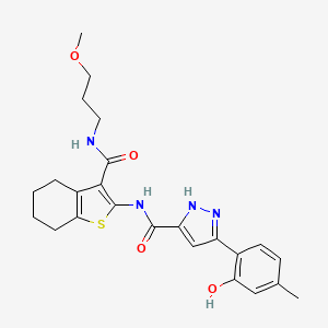 5-(2-hydroxy-4-methylphenyl)-N-{3-[(3-methoxypropyl)carbamoyl]-4,5,6,7-tetrahydro-1-benzothiophen-2-yl}-1H-pyrazole-3-carboxamide