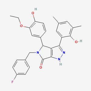 4-(3-ethoxy-4-hydroxyphenyl)-5-(4-fluorobenzyl)-3-(2-hydroxy-3,5-dimethylphenyl)-4,5-dihydropyrrolo[3,4-c]pyrazol-6(2H)-one