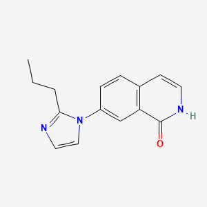 molecular formula C15H15N3O B14105217 7-(2-propyl-1H-imidazol-1-yl)isoquinolin-1(2H)-one 