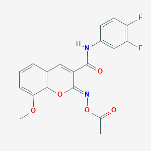 (2Z)-2-[(acetyloxy)imino]-N-(3,4-difluorophenyl)-8-methoxy-2H-chromene-3-carboxamide