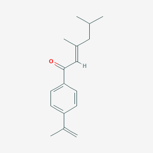 molecular formula C17H22O B14105266 (E)-3,5-dimethyl-1-(4-prop-1-en-2-ylphenyl)hex-2-en-1-one 