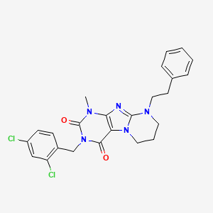 3-(2,4-dichlorobenzyl)-1-methyl-9-(2-phenylethyl)-6,7,8,9-tetrahydropyrimido[2,1-f]purine-2,4(1H,3H)-dione