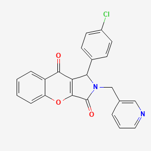 molecular formula C23H15ClN2O3 B14105287 1-(4-Chlorophenyl)-2-(pyridin-3-ylmethyl)-1,2-dihydrochromeno[2,3-c]pyrrole-3,9-dione 