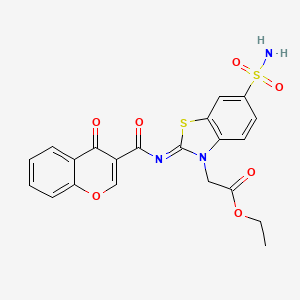 (Z)-ethyl 2-(2-((4-oxo-4H-chromene-3-carbonyl)imino)-6-sulfamoylbenzo[d]thiazol-3(2H)-yl)acetate