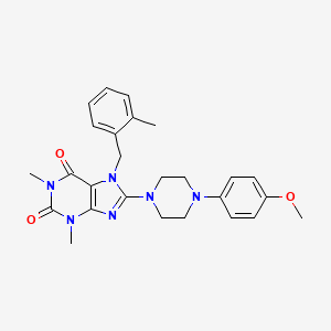 8-[4-(4-Methoxyphenyl)piperazin-1-yl]-1,3-dimethyl-7-[(2-methylphenyl)methyl]purine-2,6-dione