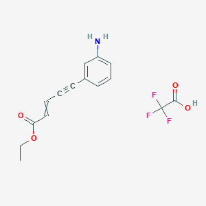 molecular formula C15H14F3NO4 B14105308 Ethyl 5-(3-aminophenyl)pent-2-en-4-ynoate;2,2,2-trifluoroacetic acid 