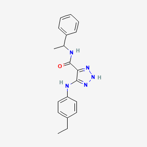 molecular formula C19H21N5O B14105325 5-((4-ethylphenyl)amino)-N-(1-phenylethyl)-1H-1,2,3-triazole-4-carboxamide 