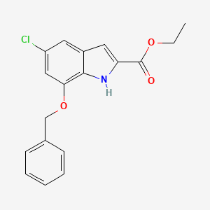 molecular formula C18H16ClNO3 B1410533 7-苯甲氧基-5-氯-1H-吲哚-2-羧酸乙酯 CAS No. 1956386-42-7
