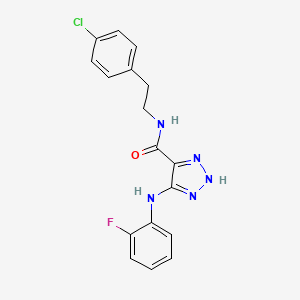 N-[2-(4-chlorophenyl)ethyl]-5-[(2-fluorophenyl)amino]-1H-1,2,3-triazole-4-carboxamide