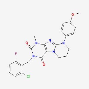 3-[(2-chloro-6-fluorophenyl)methyl]-9-(4-methoxyphenyl)-1-methyl-7,8-dihydro-6H-purino[7,8-a]pyrimidine-2,4-dione