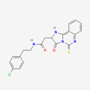 N-[2-(4-chlorophenyl)ethyl]-2-{3-oxo-5-sulfanylidene-2H,3H,5H,6H-imidazo[1,2-c]quinazolin-2-yl}acetamide