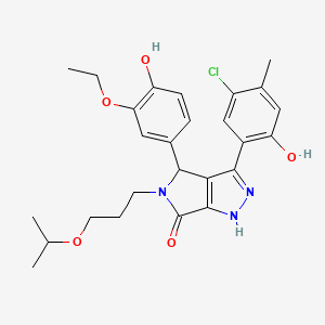 3-(5-chloro-2-hydroxy-4-methylphenyl)-4-(3-ethoxy-4-hydroxyphenyl)-5-[3-(propan-2-yloxy)propyl]-4,5-dihydropyrrolo[3,4-c]pyrazol-6(2H)-one