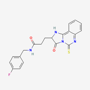 molecular formula C20H17FN4O2S B14105394 N-(4-fluorobenzyl)-3-(3-oxo-5-thioxo-2,3,5,6-tetrahydroimidazo[1,2-c]quinazolin-2-yl)propanamide 