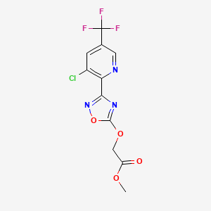 B1410543 Methyl 2-((3-(3-chloro-5-(trifluoromethyl)pyridin-2-yl)-1,2,4-oxadiazol-5-yl)oxy)acetate CAS No. 1823183-97-6