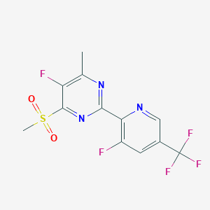 molecular formula C12H8F5N3O2S B1410546 5-Fluoro-2-(3-fluoro-5-(trifluoromethyl)pyridin-2-yl)-4-methyl-6-(methylsulfonyl)pyrimidine CAS No. 1823182-68-8