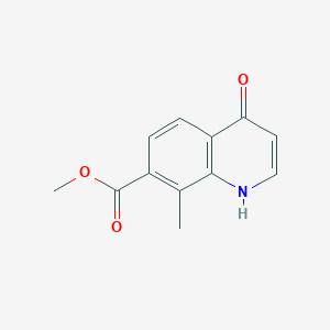 molecular formula C12H11NO3 B1410553 Methyl 8-methyl-4-oxo-1,4-dihydroquinoline-7-carboxylate CAS No. 1388033-03-1