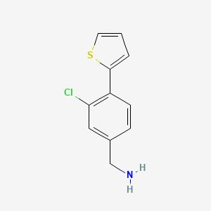 molecular formula C11H10ClNS B1410556 [3-Chloro-4-(thiophen-2-yl)phenyl]methanamine CAS No. 1692062-66-0