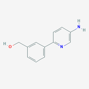 molecular formula C12H12N2O B1410558 [3-(5-氨基吡啶-2-基)苯基]甲醇 CAS No. 1255638-61-9