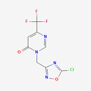 molecular formula C8H4ClF3N4O2 B1410573 3-((5-chloro-1,2,4-oxadiazol-3-yl)methyl)-6-(trifluoromethyl)pyrimidin-4(3H)-one CAS No. 1823182-95-1
