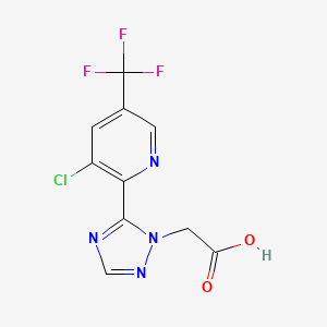 molecular formula C10H6ClF3N4O2 B1410577 2-(5-(3-氯-5-(三氟甲基)吡啶-2-基)-1H-1,2,4-三唑-1-基)乙酸 CAS No. 1823182-62-2