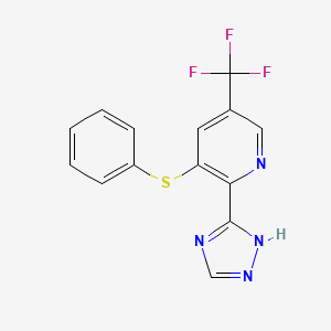 molecular formula C14H9F3N4S B1410581 3-(苯硫基)-2-(1H-1,2,4-三唑-3-基)-5-(三氟甲基)吡啶 CAS No. 1823183-64-7