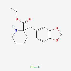 B1410584 Ethyl 2-(1,3-benzodioxol-5-ylmethyl)piperidine-2-carboxylate hydrochloride CAS No. 1986846-18-7