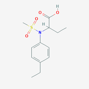 molecular formula C13H19NO4S B1410586 2-[(4-乙基苯基)(甲磺酰基)氨基]丁酸 CAS No. 1858240-38-6