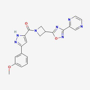 (3-(3-methoxyphenyl)-1H-pyrazol-5-yl)(3-(3-(pyrazin-2-yl)-1,2,4-oxadiazol-5-yl)azetidin-1-yl)methanone