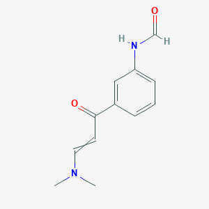 N-[3-[3-(dimethylamino)prop-2-enoyl]phenyl]formamide