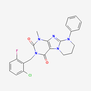 3-[(2-chloro-6-fluorophenyl)methyl]-1-methyl-9-phenyl-7,8-dihydro-6H-purino[7,8-a]pyrimidine-2,4-dione