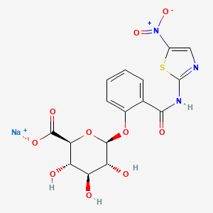 sodium;(2S,3S,4S,5R,6S)-3,4,5-trihydroxy-6-[2-[(5-nitro-1,3-thiazol-2-yl)carbamoyl]phenoxy]oxane-2-carboxylate