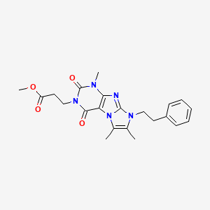 methyl 3-[1,6,7-trimethyl-2,4-dioxo-8-(2-phenylethyl)-1,2,4,8-tetrahydro-3H-imidazo[2,1-f]purin-3-yl]propanoate