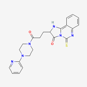 2-{3-oxo-3-[4-(pyridin-2-yl)piperazin-1-yl]propyl}-5-sulfanylidene-2H,3H,5H,6H-imidazo[1,2-c]quinazolin-3-one