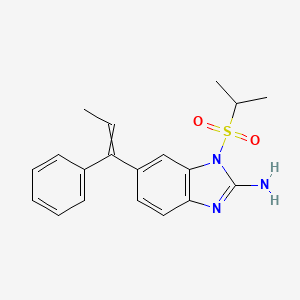 6-(1-Phenylprop-1-en-1-yl)-1-(propane-2-sulfonyl)-1H-benzimidazol-2-amine