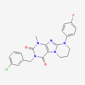 3-[(3-chlorophenyl)methyl]-9-(4-fluorophenyl)-1-methyl-7,8-dihydro-6H-purino[7,8-a]pyrimidine-2,4-dione