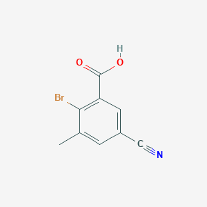 molecular formula C9H6BrNO2 B1410622 2-Bromo-5-cyano-3-methylbenzoic acid CAS No. 1807019-09-5