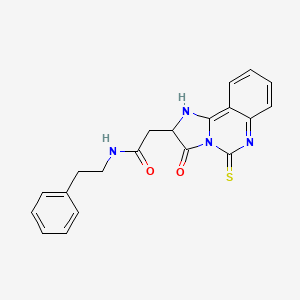 2-{3-oxo-5-sulfanylidene-2H,3H,5H,6H-imidazo[1,2-c]quinazolin-2-yl}-N-(2-phenylethyl)acetamide