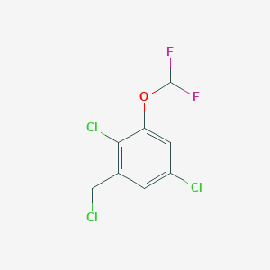molecular formula C8H5Cl3F2O B1410625 2,5-Dichloro-3-(difluoromethoxy)benzyl chloride CAS No. 1807184-86-6