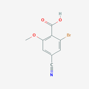 molecular formula C9H6BrNO3 B1410626 2-Bromo-4-cyano-6-methoxybenzoic acid CAS No. 1807164-40-4