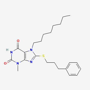 3-Methyl-7-octyl-8-(3-phenylpropylsulfanyl)purine-2,6-dione