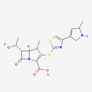 6-(1-hydroxyethyl)-4-methyl-3-[[4-(5-methyl-2,5-dihydro-1H-pyrrol-3-yl)-1,3-thiazol-2-yl]sulfanyl]-7-oxo-1-azabicyclo[3.2.0]hept-2-ene-2-carboxylic acid