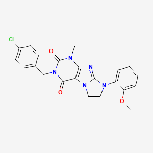 2-[(4-Chlorophenyl)methyl]-6-(2-methoxyphenyl)-4-methyl-7,8-dihydropurino[7,8-a]imidazole-1,3-dione