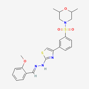 4-[(3-{(2Z)-2-[(2E)-(2-methoxybenzylidene)hydrazinylidene]-2,3-dihydro-1,3-thiazol-4-yl}phenyl)sulfonyl]-2,6-dimethylmorpholine